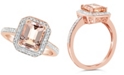 Macy's Morganite (2 ct. t.w.) and Diamond (1/4 ct. t.w.) Ring in 14K Rose Gold-Plated Sterling Silver